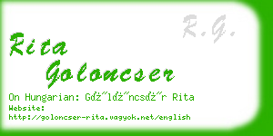 rita goloncser business card